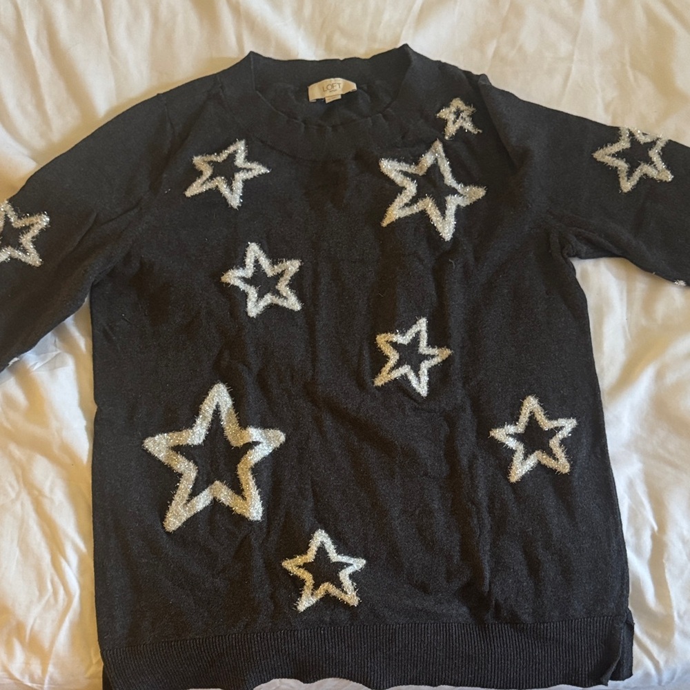 Black Sweater with Star Pattern